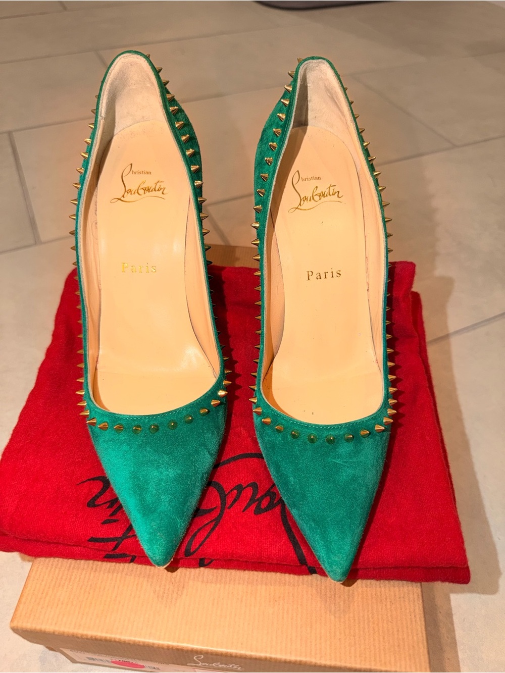 Christian Louboutin ANJALINA 100 VEAU VELOURS - Picture 1 of 9